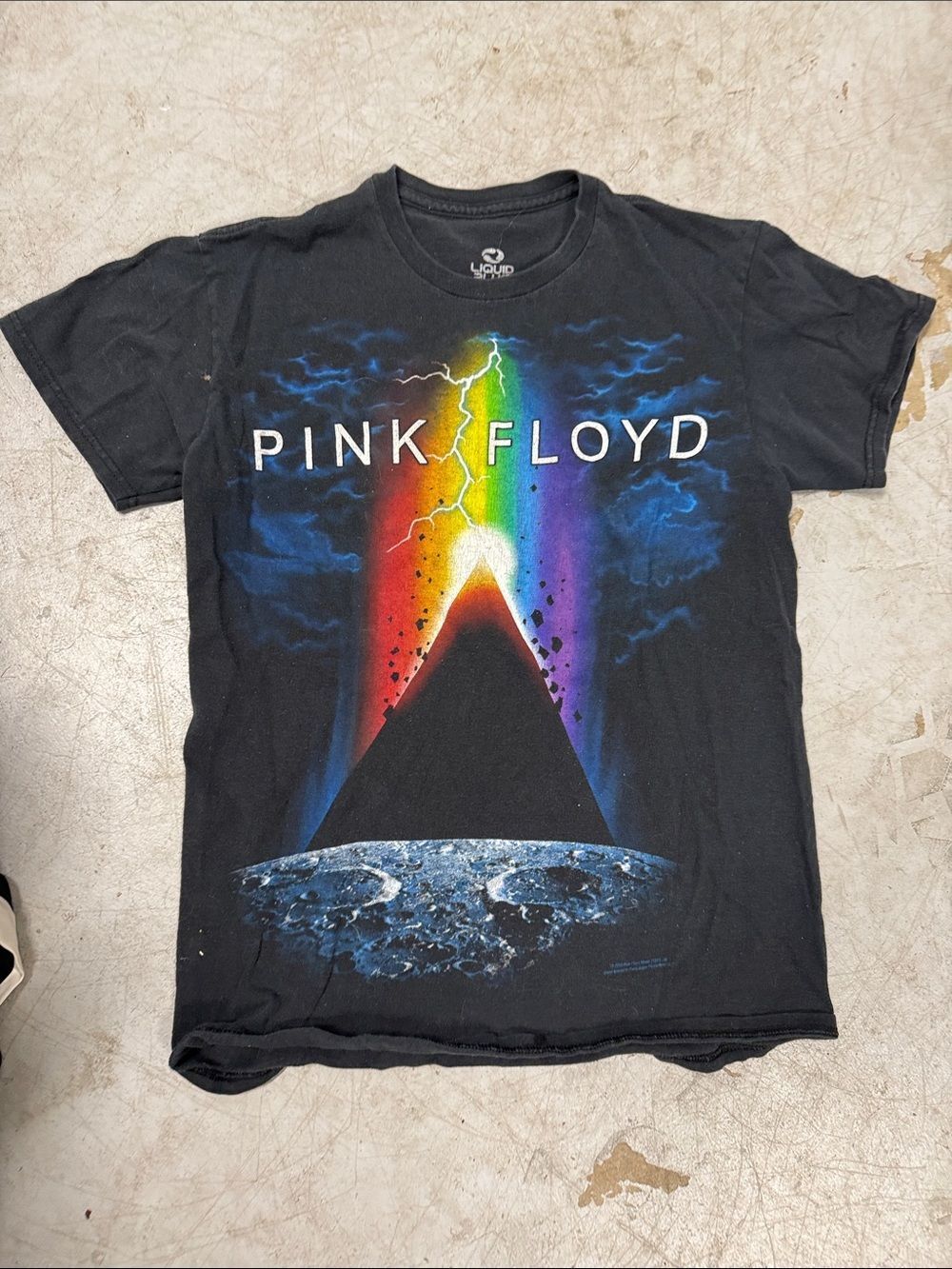 Pink Floyd Black Rainbow Prism Graphic Tee Size Small